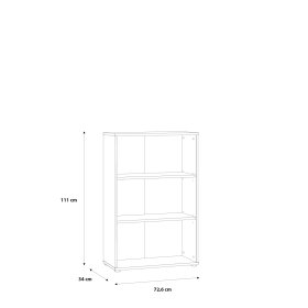 Knihovna Baur střední, dub sonoma, rozměry