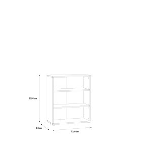 Knihovna Baur, nízká, dub sonoma, rozměry