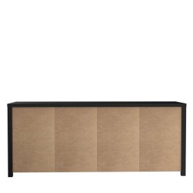 Komoda Blore 210 cm, černá, hnědá, zadní