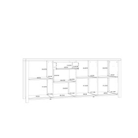 Komoda Blore 210 cm, černá, hnědá, rozměry
