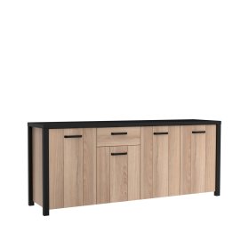 Komoda Blore 210 cm, černá, hnědá