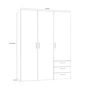 Skříň Bron dub sonoma, rozměry