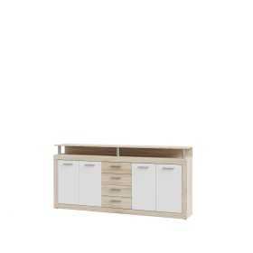 Komoda Kasa 198x94x36 cm, dub sonoma, bílá