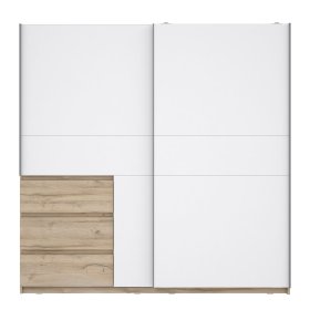 Skříň Koya, bílá, bělený dub