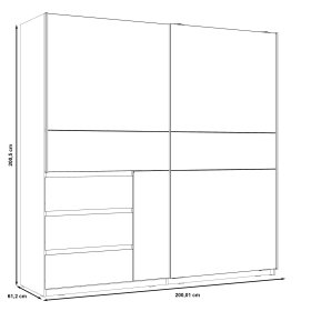 Skříň Koya, bílá, bělený dub, rozměry