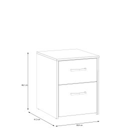 Noční stolek Kul bílá, dub artisan, rozměry