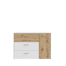 Komoda Kul bílá, dub artisan