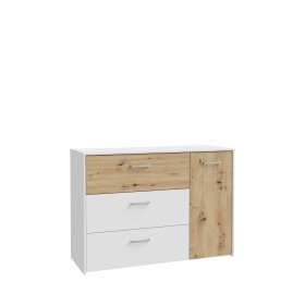 Komoda Kul bílá, dub artisan