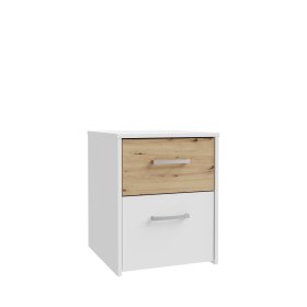 Noční stolek Kul bílá, dub artisan