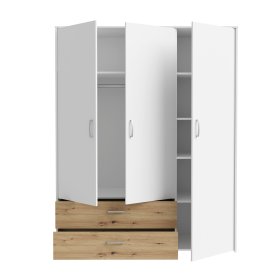 Skříň Kul bílá, dub artisan, otevřená