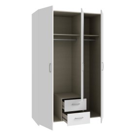 Skříň Ekon, se šuplíky, výška 190 cm, bílá, otevřená