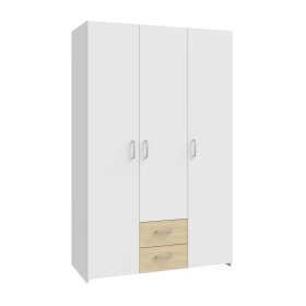 Skříň Ekon, se šuplíky, výška 190 cm, bílá, dub sonoma
