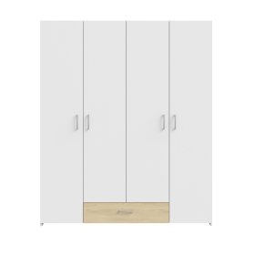 Skříň Ekon, se šuplíkem, výška 190 cm, velká, bílá, dub sonoma