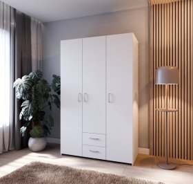 Skříň Ekon, se šuplíky, výška 190 cm, bílá, interiér