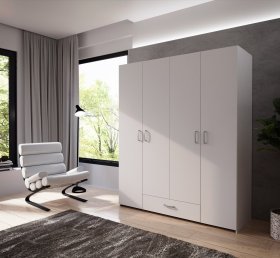 Skříň Ekon, se šuplíkem, výška 190 cm, velká, bílá, interiér