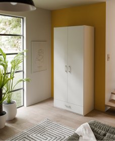 Skříň Ekon, se šuplíkem, výška 210 cm, bílá, interiér