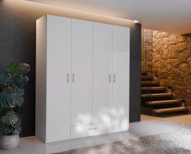Skříň Ekon, se šuplíkem, výška 210 cm, velká, bílá, interiér