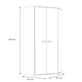 Rohová skříň Emar, bílá a šedá, rozměry