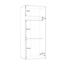 Skříň Emar, šedá, rozměry