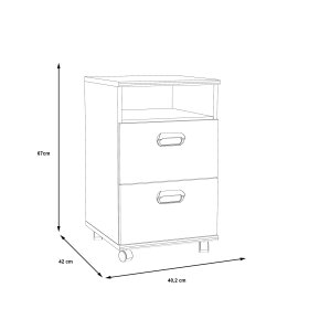 Noční stolek Emar, šedý, rozměry
