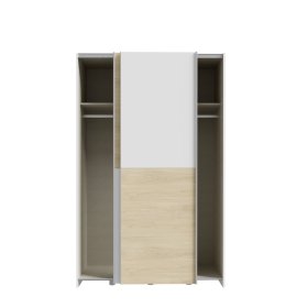 Skříň Salk 120 cm, bílá a dub sonoma, otevřená