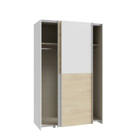 Skříň Salk 120 cm, bílá a dub sonoma, otevřená