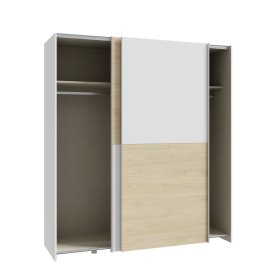 Skříň Salk 170 cm, bílá a dub sonoma, otevřená