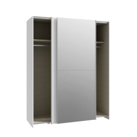Skříň Salk se zrcadlem 150 cm, bílá, otevřená