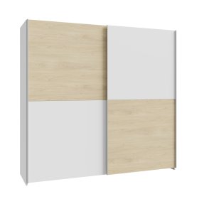 Skříň Salk 200 cm, bílá a dub sonoma