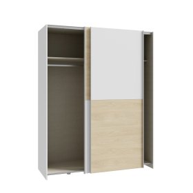 Skříň Salk 150 cm, bílá a dub sonoma, otevřená
