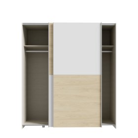 Skříň Salk 170 cm, bílá a dub sonoma, otevřená