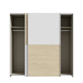 Skříň Salk 190 cm, bílá a dub sonoma, otevřená