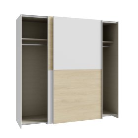 Skříň Salk 190 cm, bílá a dub sonoma, otevřená