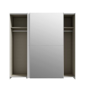 Skříň Salk se zrcadlem 190 cm, bílá, otevřená