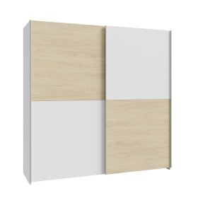 Skříň Salk 190 cm, bílá a dub sonoma