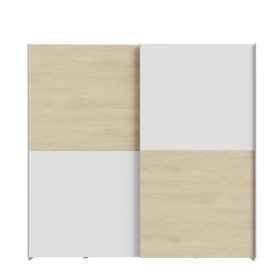 Skříň Salk 200 cm, bílá a dub sonoma