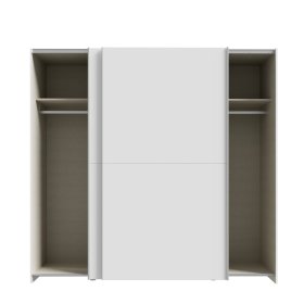 Skříň Salk 200 cm, bílá, otevřená