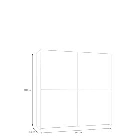 Skříň Salk 190 cm, bílá, rozměry