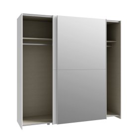 Skříň Salk se zrcadlem 190 cm, bílá, otevřená