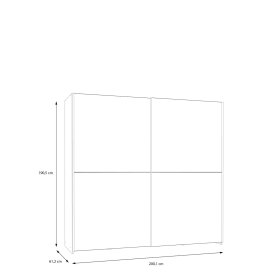 Skříň Salk 200 cm, bílá a dub sonoma, rozměry