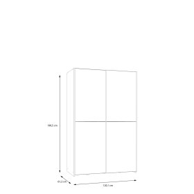 Skříň Salk 120 cm, bílá a dub sonoma, rozměry