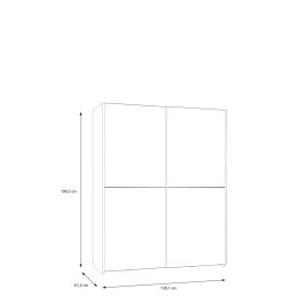 Skříň Salk 150 cm, bílá a dub sonoma, rozměry