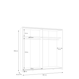 Skříň Salk 190 cm, bílá, rozměry