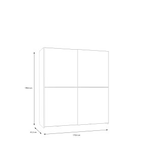 Skříň Salk 170 cm, bílá, rozměry