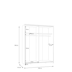 Skříň Salk 150 cm, bílá a dub sonoma, rozměry
