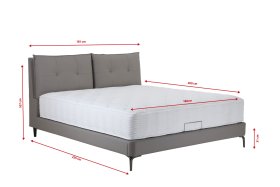 Dvoulůžko Monia v rozměru 180x200 cm, v béžové eco kůži, rozměry