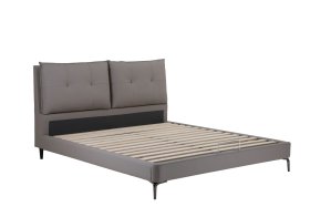 Dvoulůžko Monia v rozměru 180x200 cm, v béžové eco kůži, bez matrace