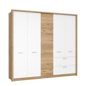 Skříň Fred, bílá a dub