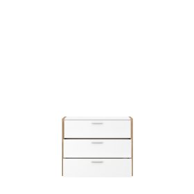 Komoda Fred, bílá a dub, otevřená