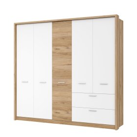 Skříň Fred, bílá a dub